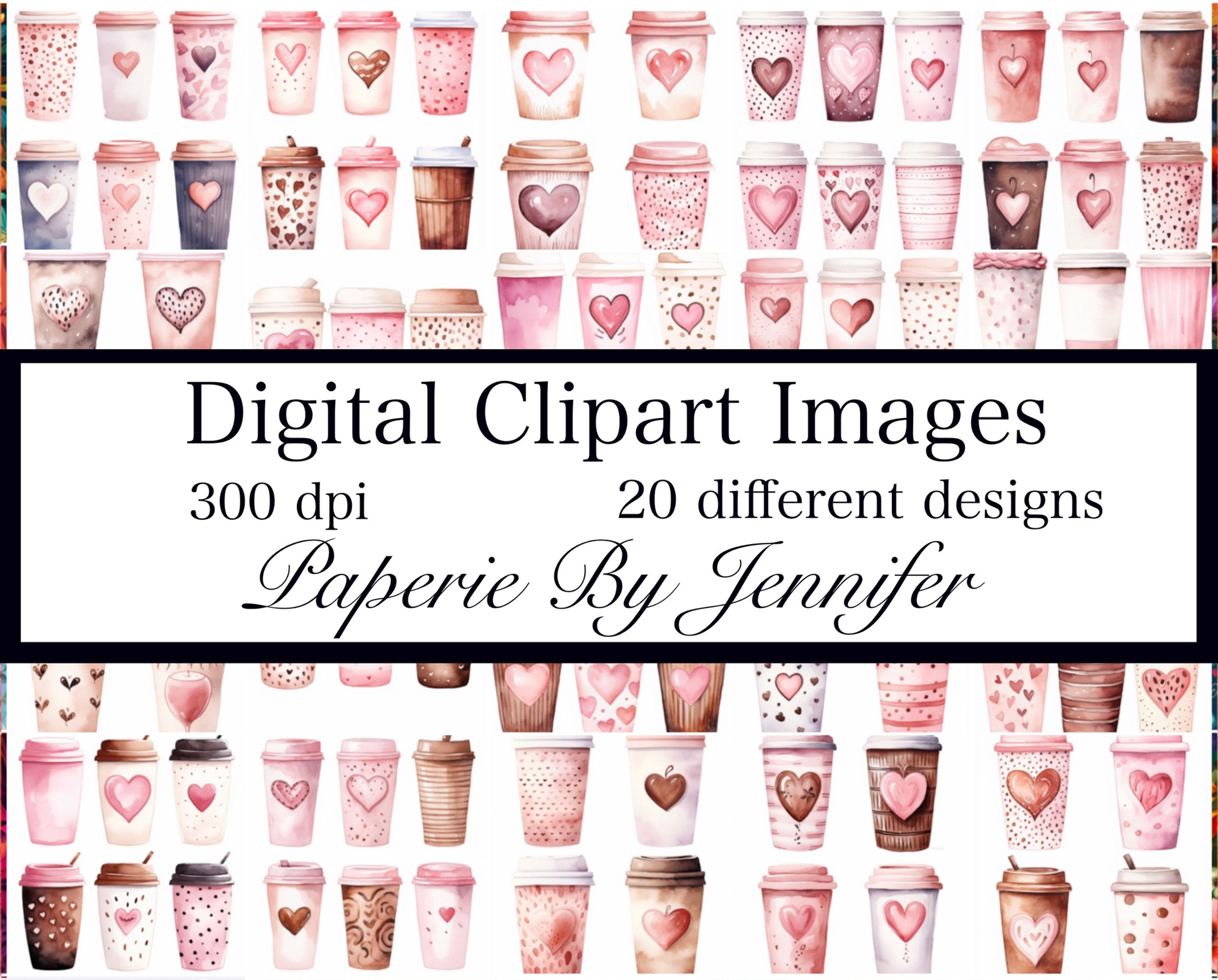 Valentines Coffee Clipart Images 20 Instant Download