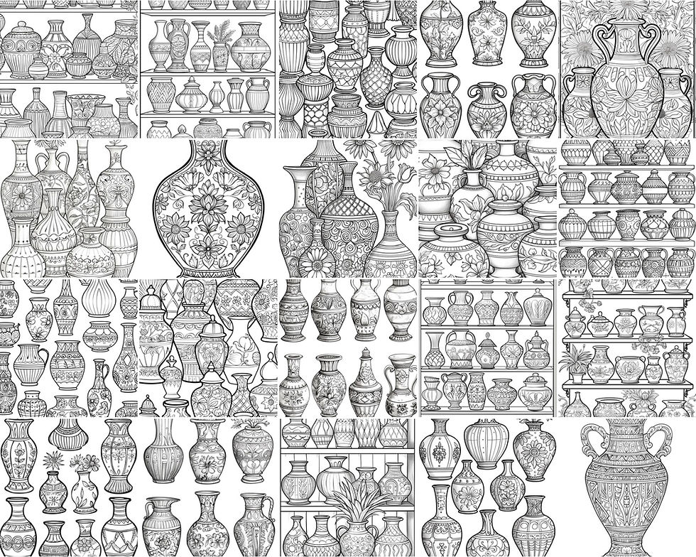 Thumbnail: Pottery Coloring Book 20 Coloring Pages Instant DownloaLi