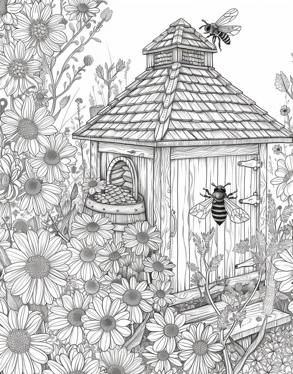Thumbnail: Beehive Coloring Book 20 Coloring Pages Instant DownloaLiFashionable