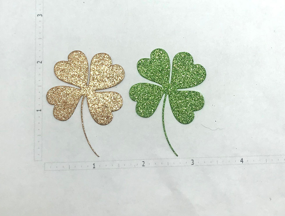 Thumbnail: Die Cuts Shamrock Leaf Mixed Colors 15 Pieces Foil Glitter Shimmer Cardstock Pap