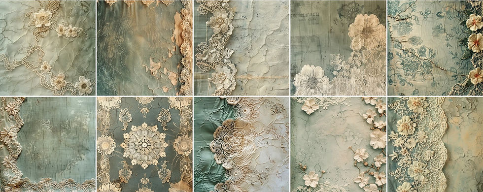 Thumbnail: Shabby Green Lace Backgrounds 20 Designs Instant Download Digital I