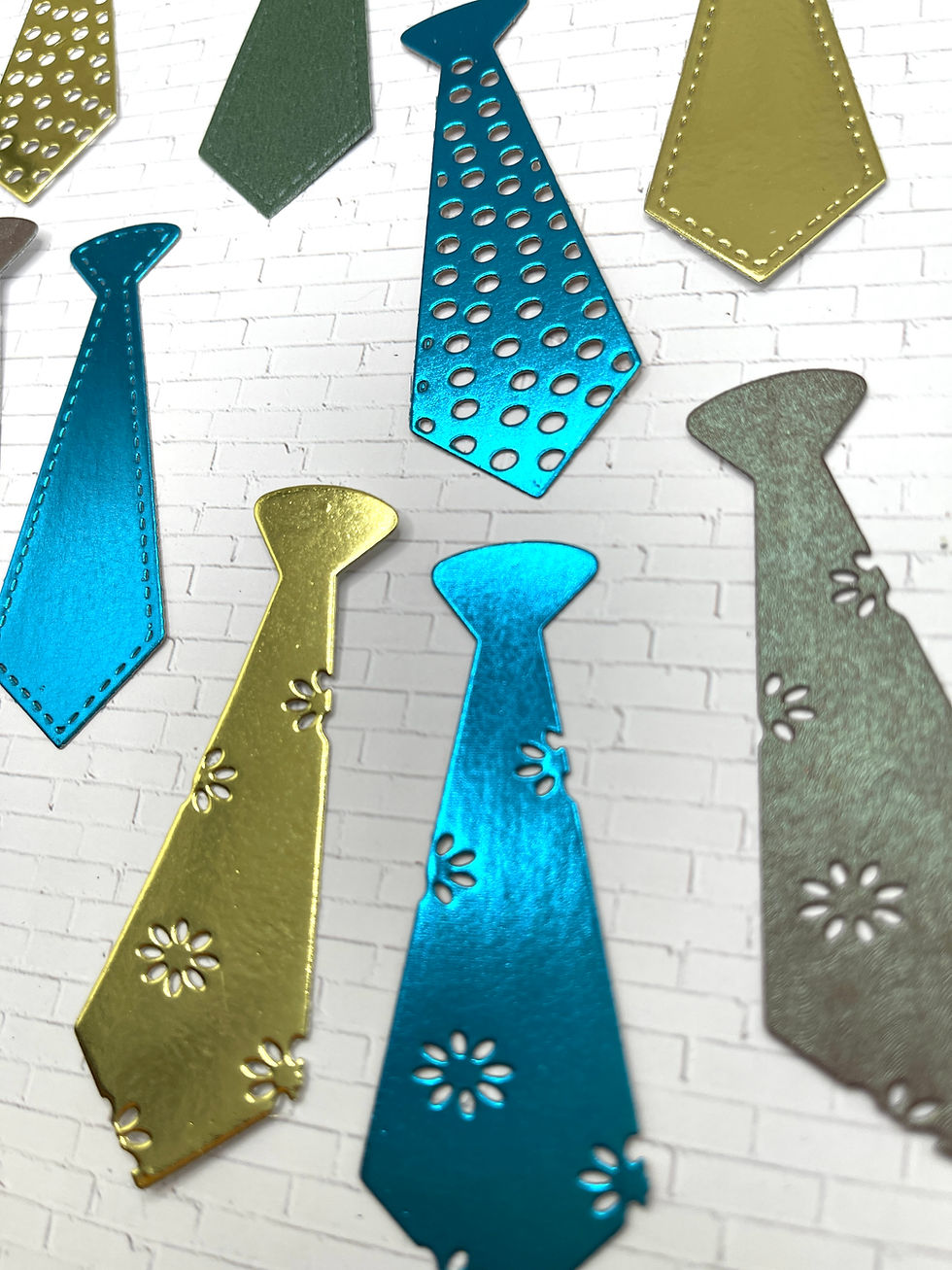 Thumbnail: Die Cuts Ties Father's Day 12 Pieces Foil Mirror Glitter Basic Cardstock Dad Die