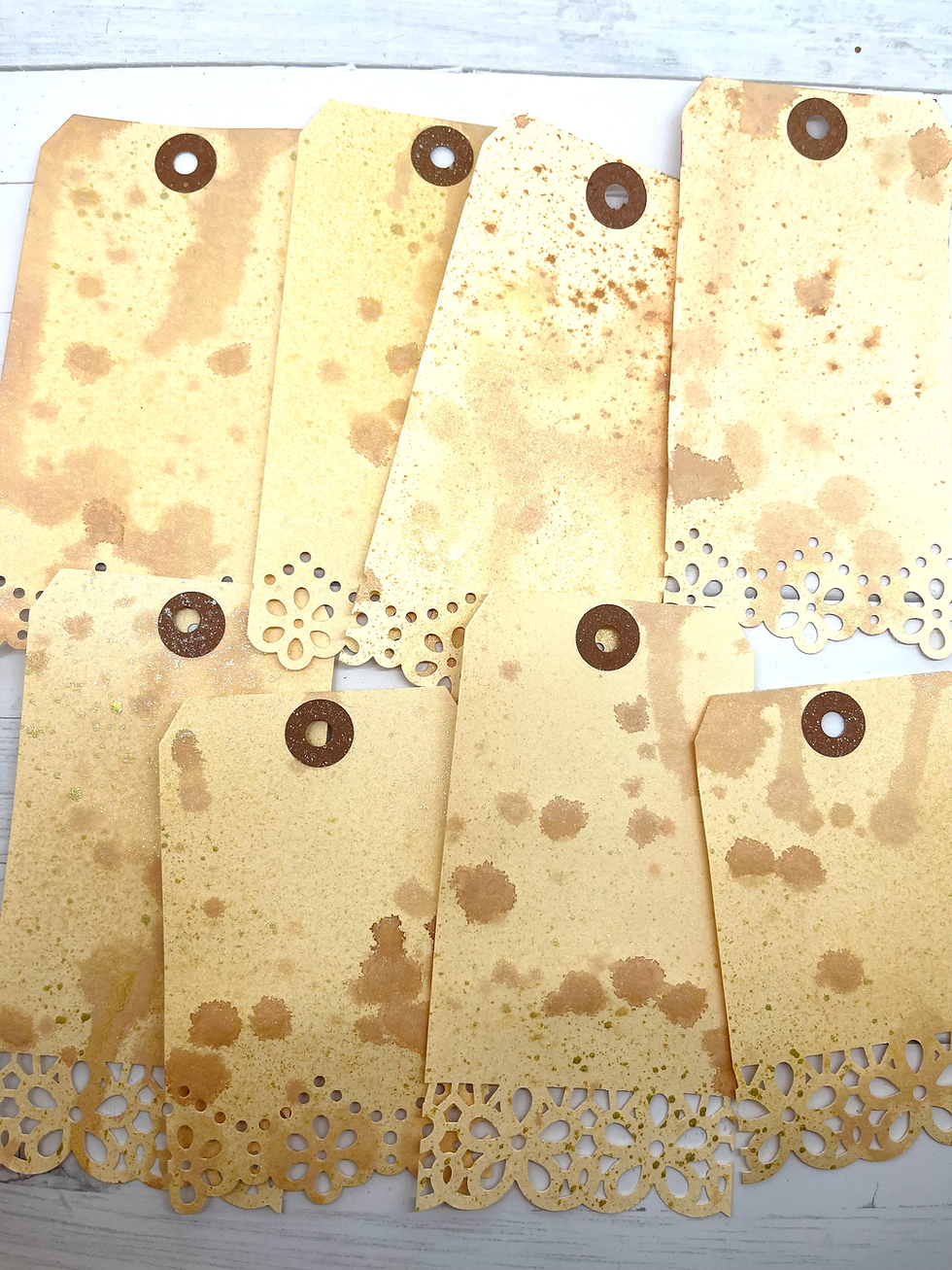 Thumbnail: Handmade Blank Gift Tags Junk Journal Set of 8 Tea Time
