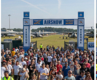 Airshow attendees enjoying aviation festival