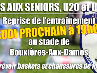 REPRISE JEUDI 6 AOUT à BOUXIERES !