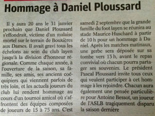 Hommage à Daniel PLOUSSARD ce samedi