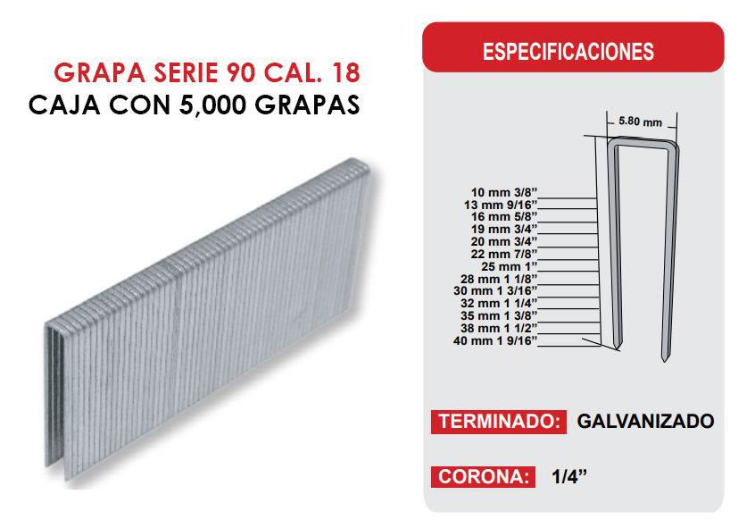 GRAPA 1/4X11/4" (9032)