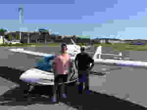 Captain Todd Lang receives his aircraft from Seamax Executive Director, Shalom Confessor at DeLand, FL.