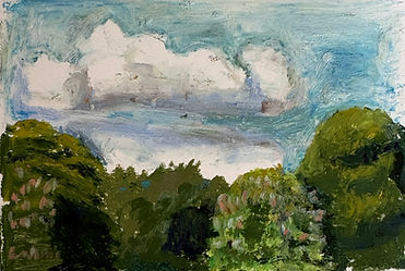clouds, tree tops, Regent's park