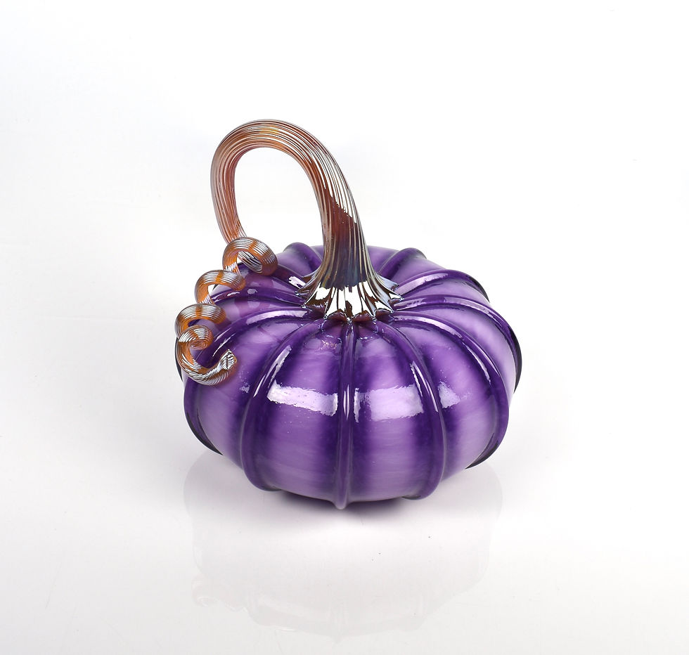 Thumbnail: Purple Striped Glass Pumpkin