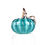Thumbnail: Teal Striped Glass Pumpkin