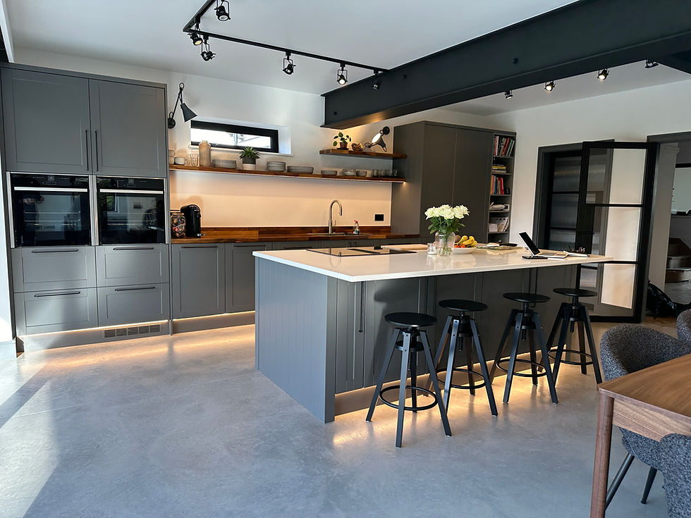 Polished concrete floor in Bishopston, Swansea, South Wales. Extension