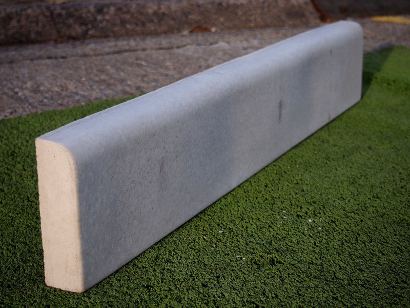 Half round concrete edging in portland grey