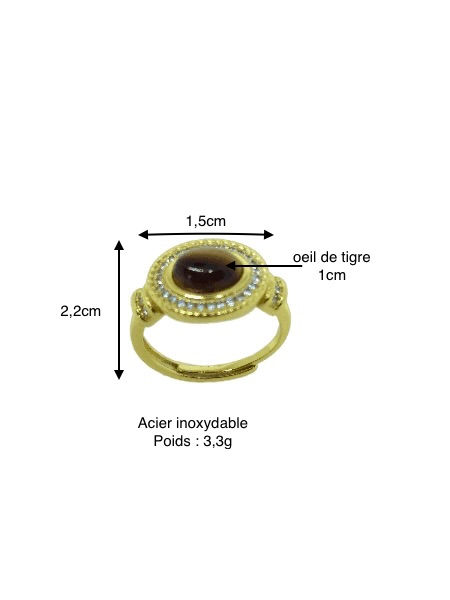 Miniature : Bague vintage oeil de tigre