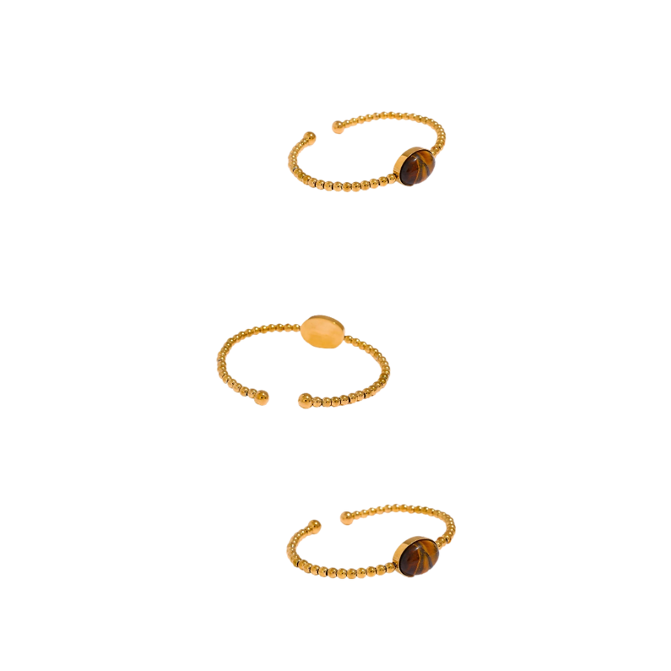 Miniature : Bracelet oeil de tigre acier inoxydable