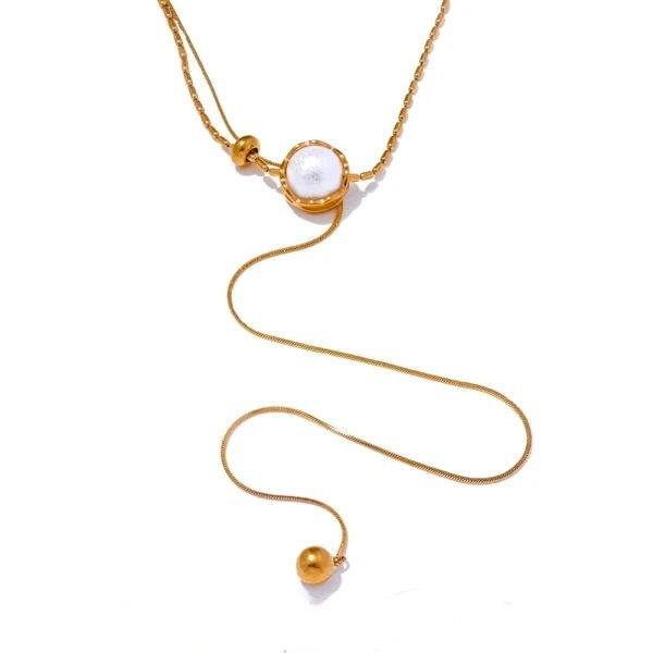 Collier sautoir duo de chaines acier