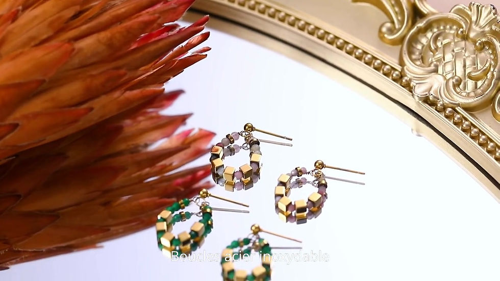 Miniature : vidéo boucles d'oreilles pendante acier