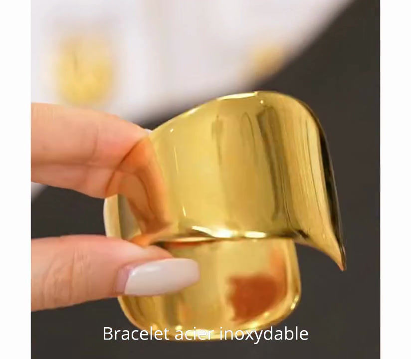 Miniature : vidéo bracelet manchette acier