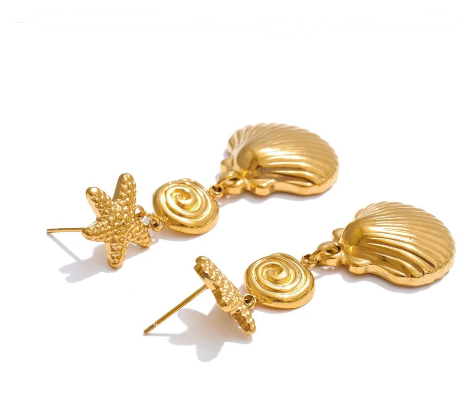 Miniature : boucles d'oreilles pendante coquillage