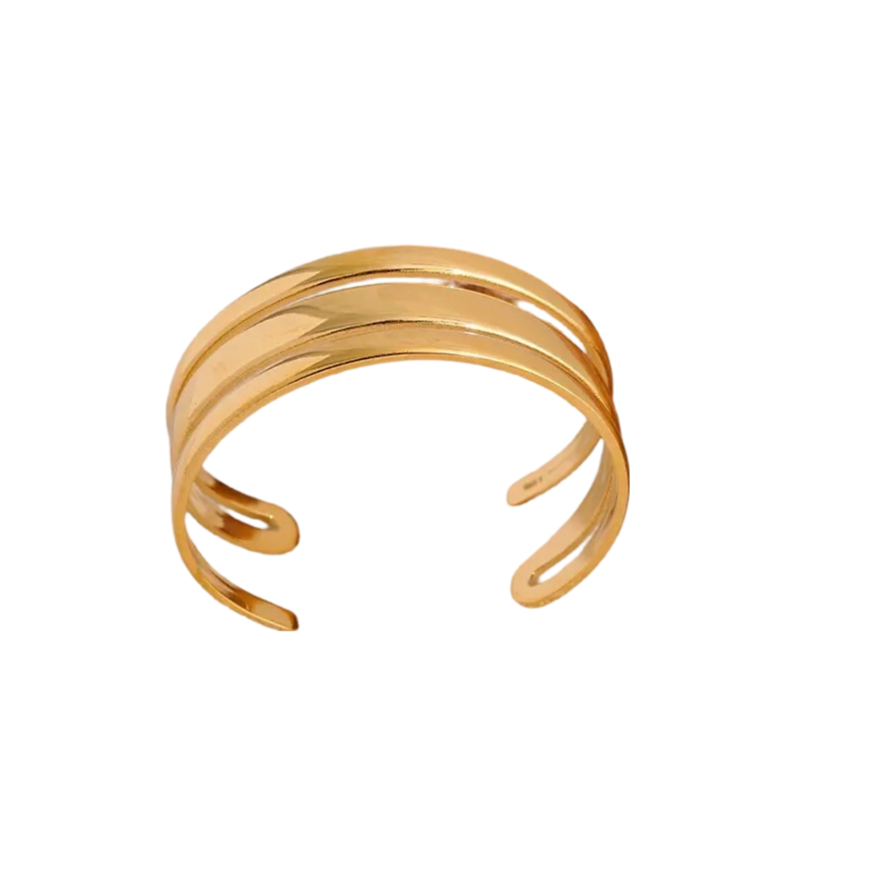 Miniature : Bracelet Manchette trois branches acier inoxydable