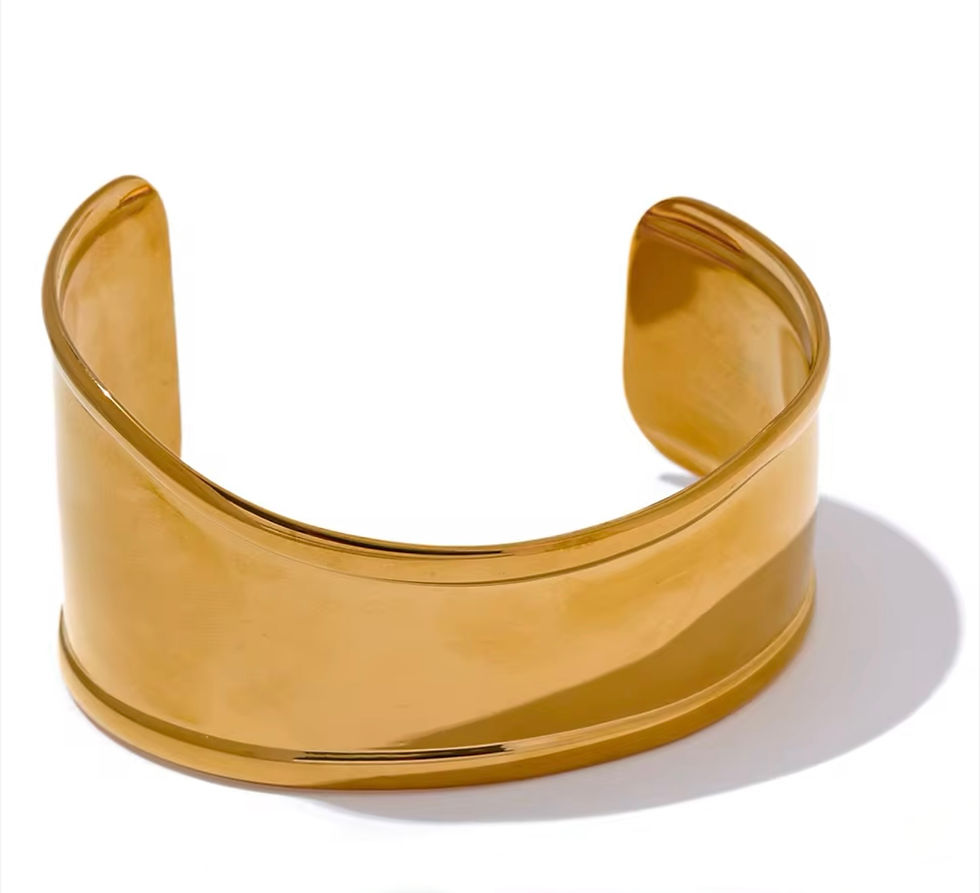 bracelet manchette large doré