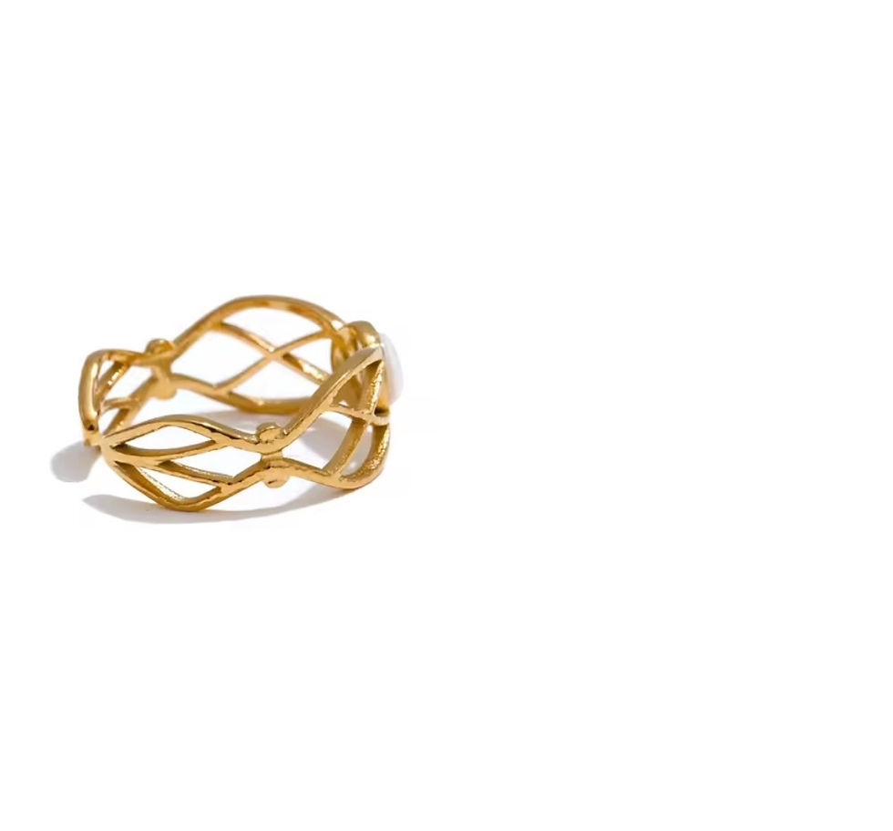 Miniature : bague nacrée en acier