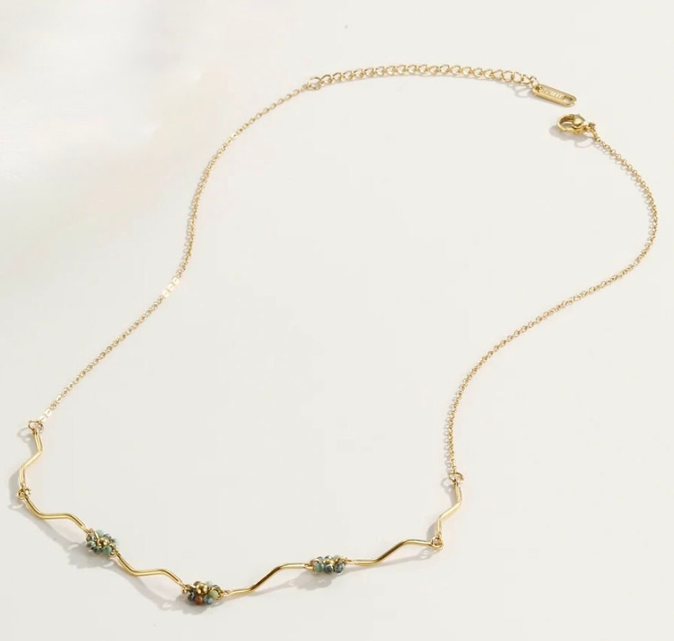 Miniature : collier tendance perle pierre vue dessus