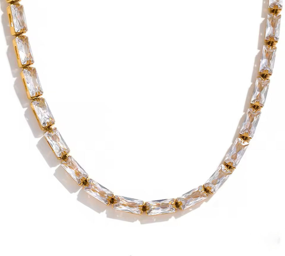 Collier ras de cou tennis blanc