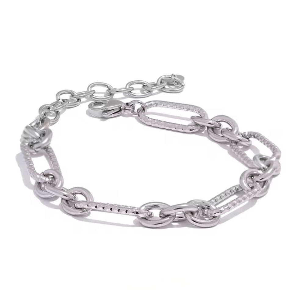 Miniature : Bracelet mailles Elégantes acier inoxydable argenté