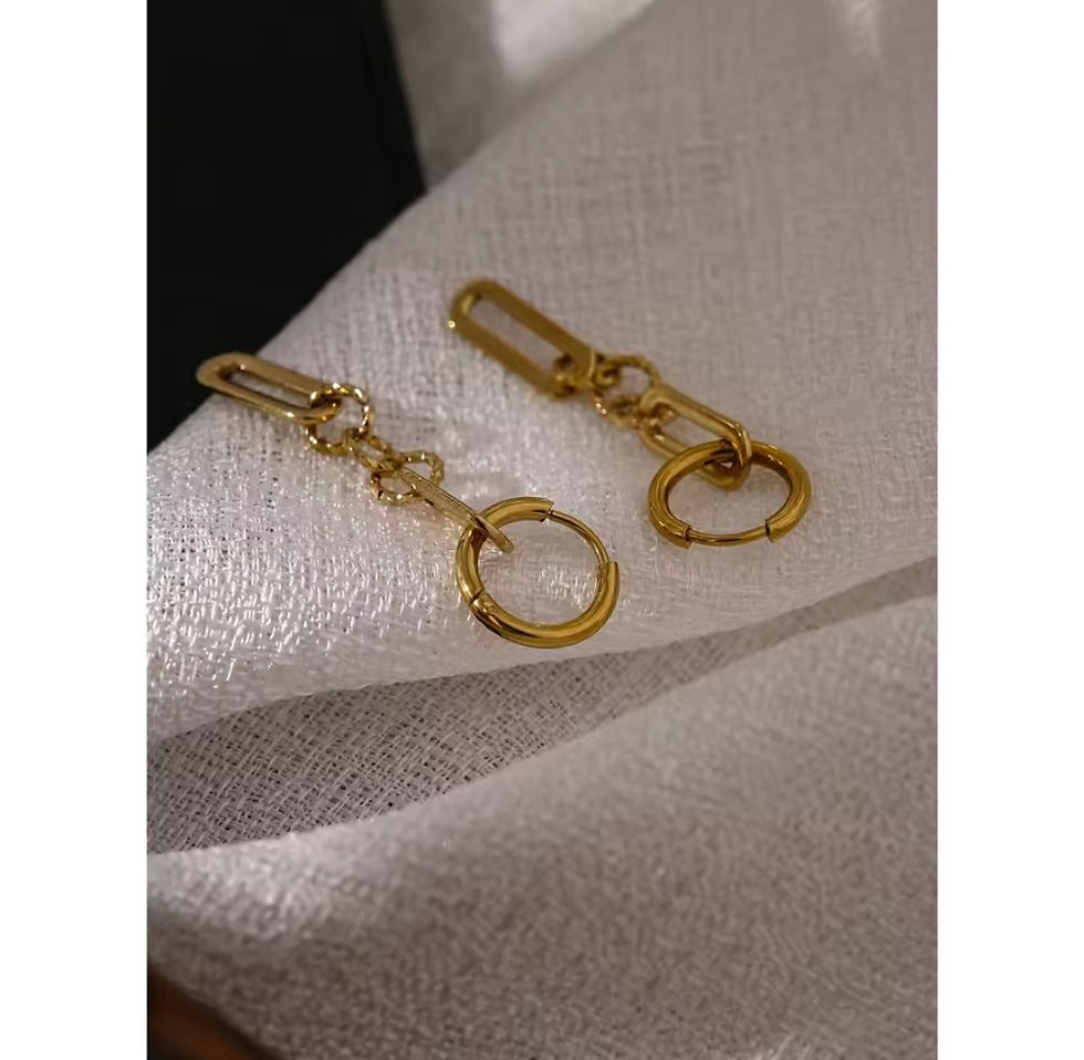 Miniature : boucle d'oreilles  pendante acier inoxydable