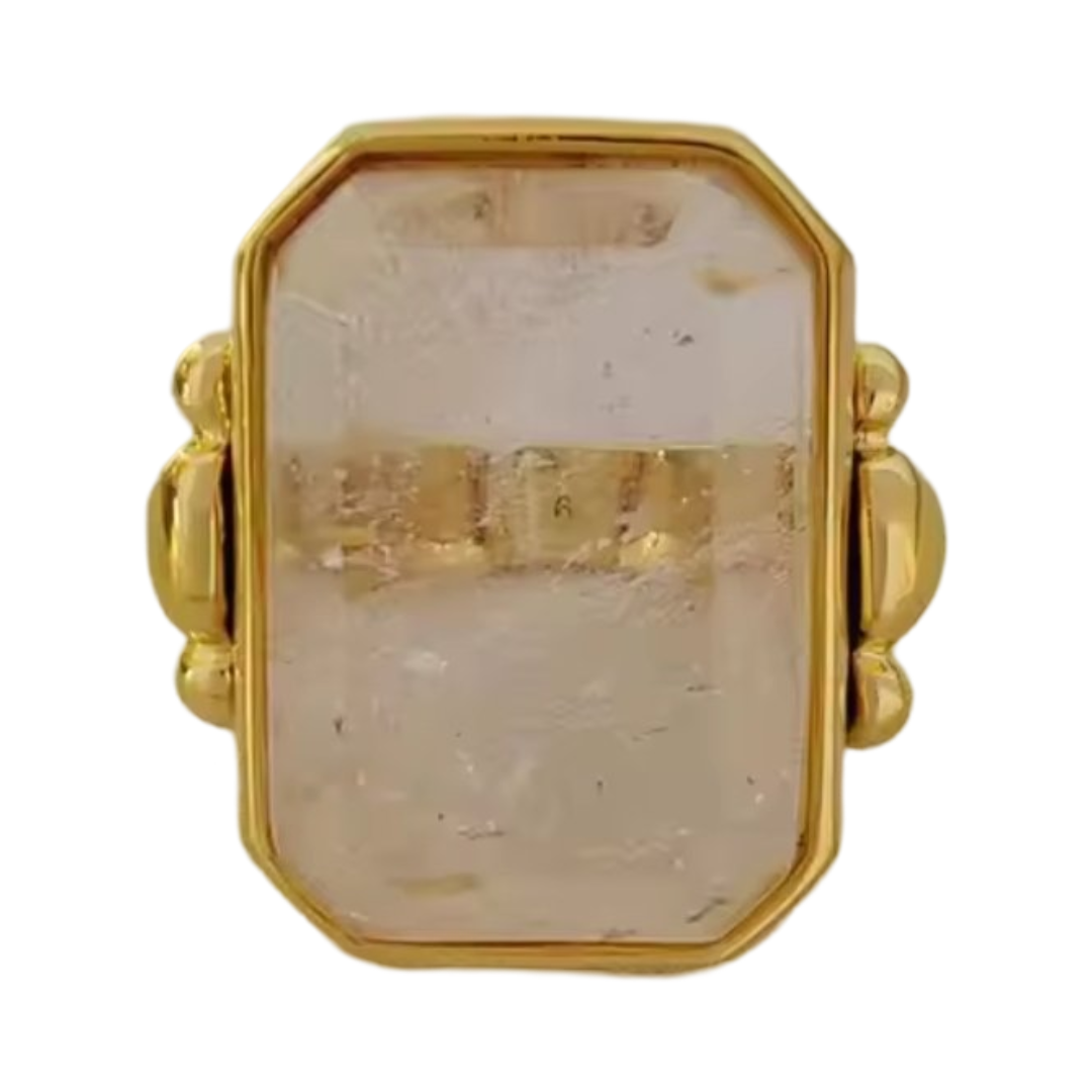 bague carrée en cristal blanc