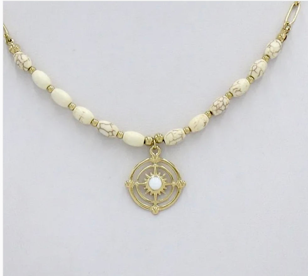Miniature : Collier pendentif soleil ajouré chaine acier