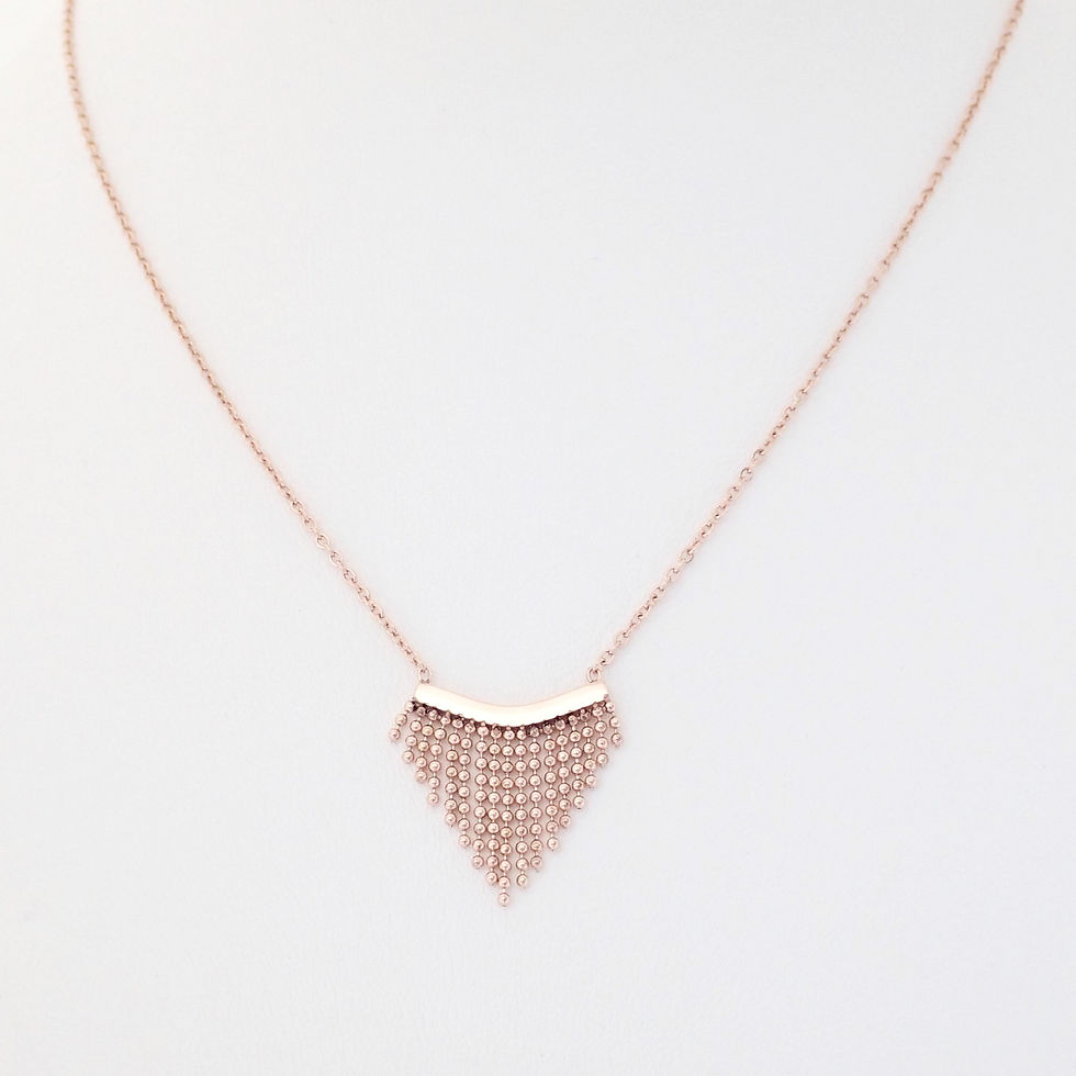 Miniature : Collier pompom geometrique Acier
