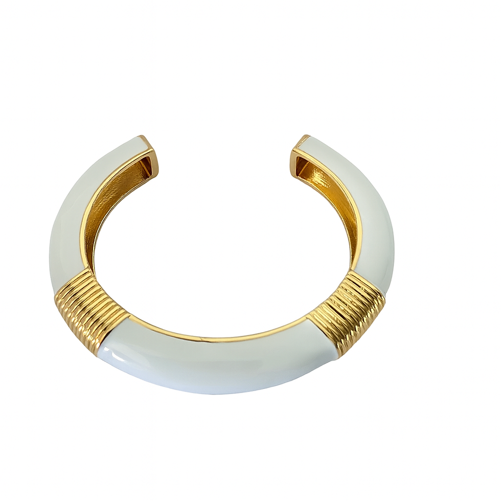 Miniature : bracelet en émail blanc et acier