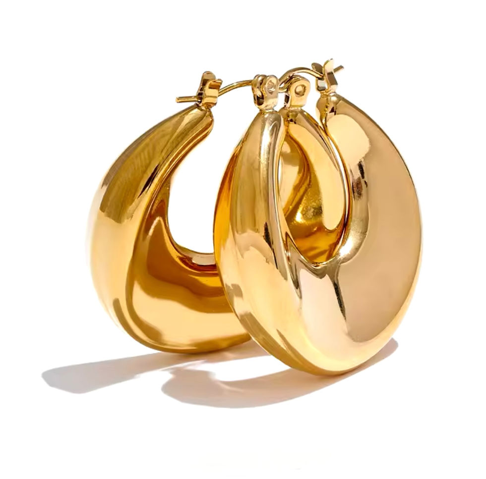 boucles d'oreilles créole minimaliste en acier doré