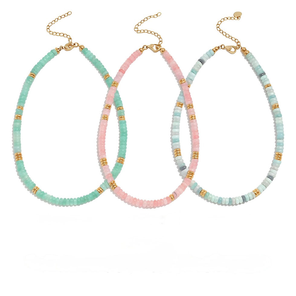 collier pierres naturelles trois couleurs