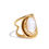 Miniature : bague en pierre naturelle blanche et acier inoxydable