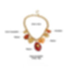 Miniature : info sur le collier charms doré en acier inoxydable avec pendentifs cœur, soleil et pierres en résine ambrée