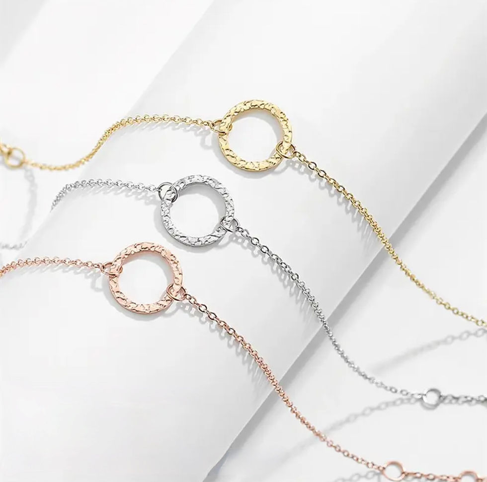 Bracelet cercle martelé acier inoxydable