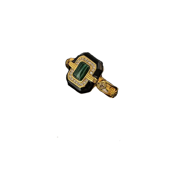 Miniature : bague vintage malachite