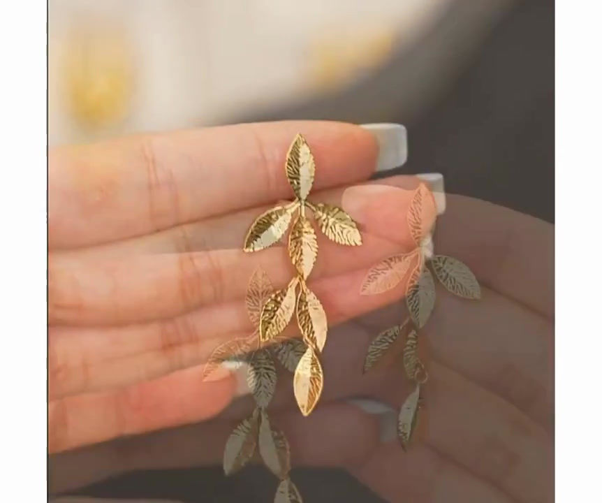 Miniature : vidéo boucles d'oreilles feuilles
