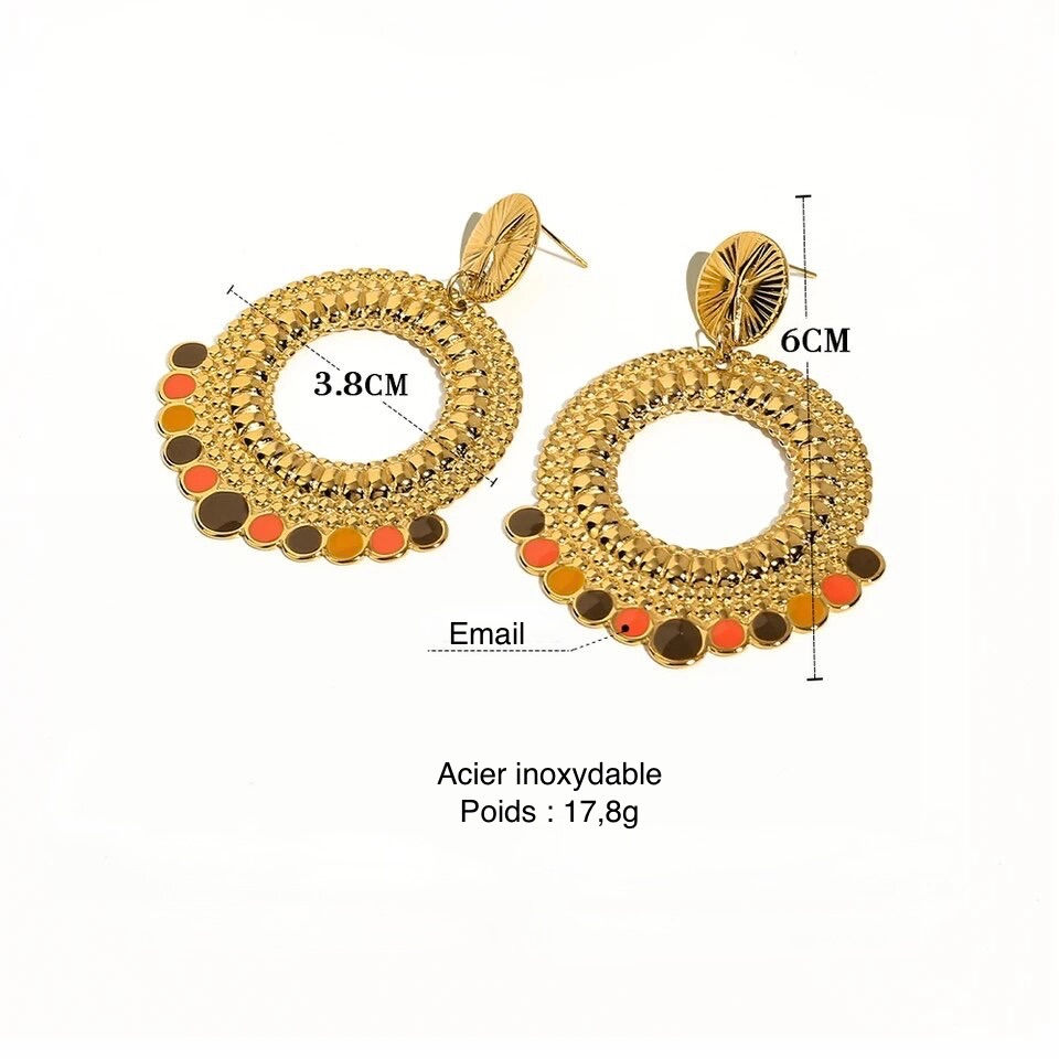 Miniature : Boucle d'oreilles tendance mode bohème acier inoxydable