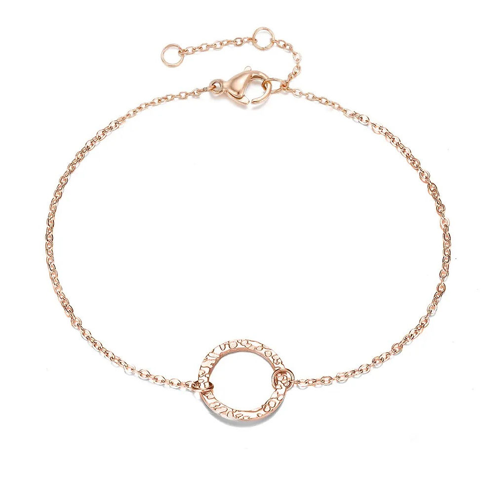 Miniature : Bracelet cercle martelé rose