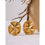 Miniature : Boucle d'oreilles fleur de gincko acier dorée