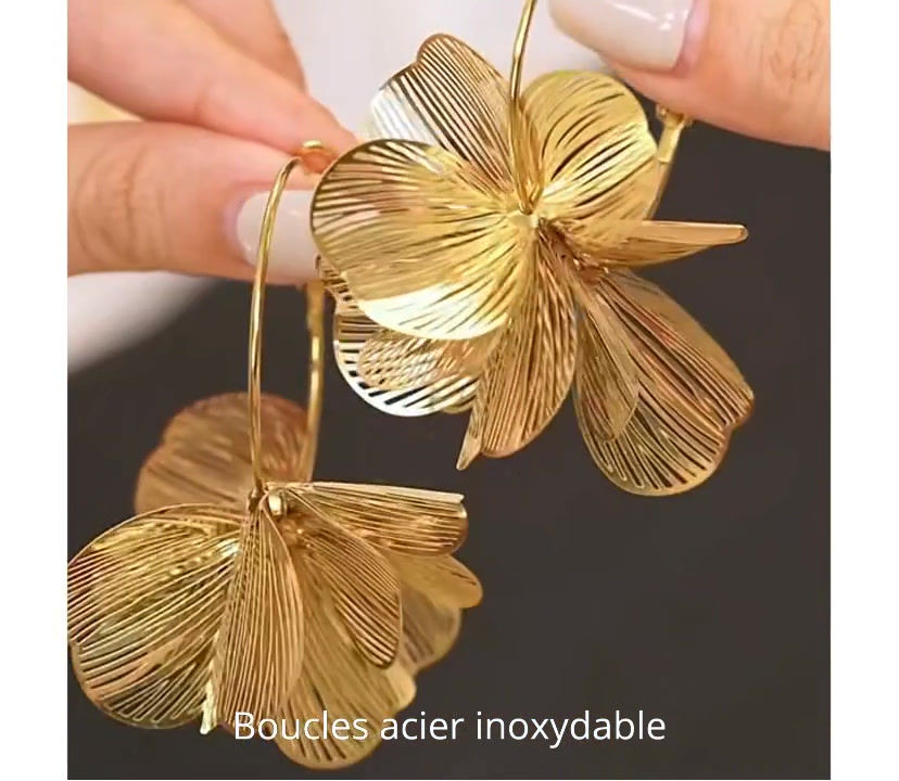 Miniature : vidéo boucles d'oreilles créole fleur