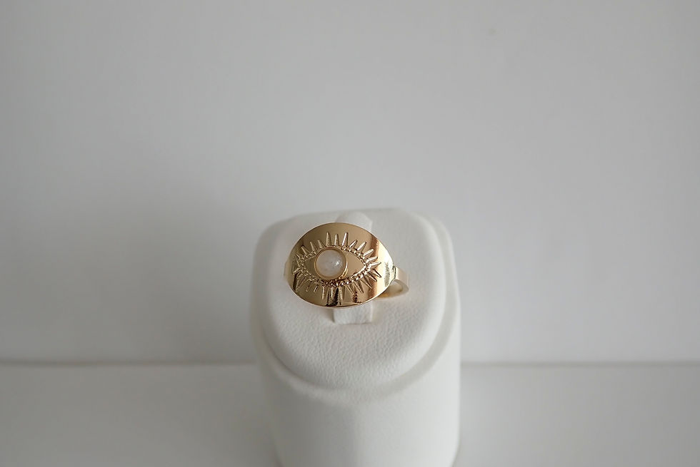 Miniature : bague bohème et oeil protecteur pierre naturelle