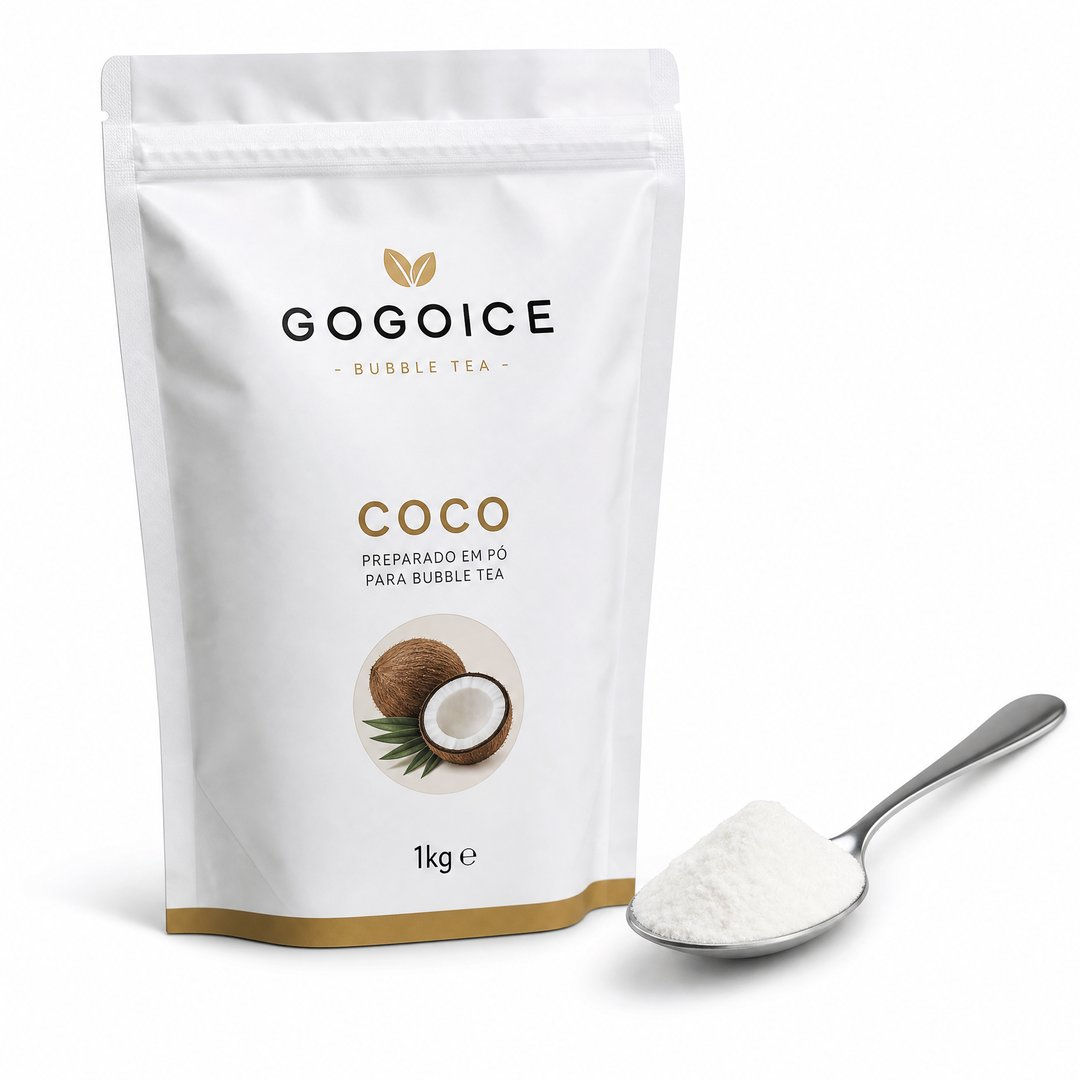Saco stand-up pouch Gogoice Business com rótulo do Preparado em Pó para Bubble Tea coco