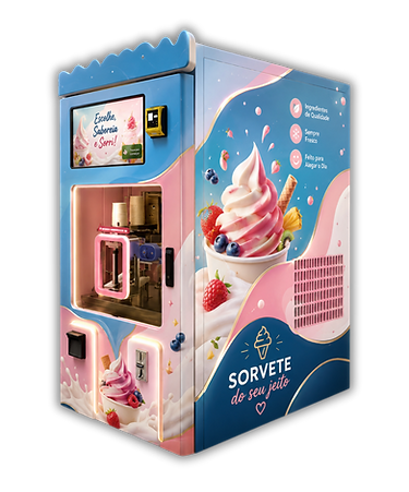 Gogoice bubble tea shop online - Exemplo de máquina de vending para gelado soft ou açaí