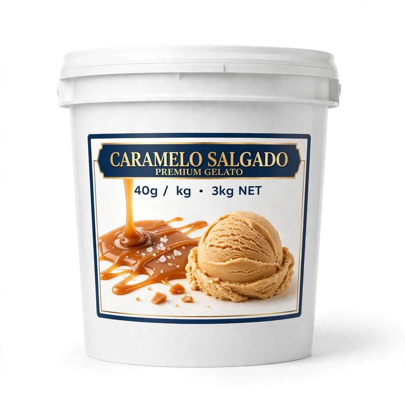 Balde de pasta concentrada de caramelo salgado para gelataria e pastelaria
