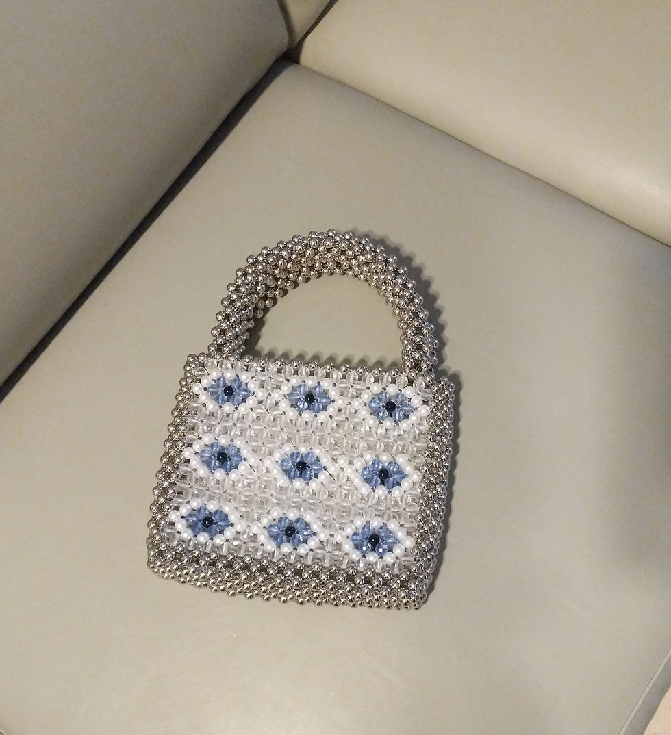 Evil eye bag ( blue & mettalic silver )